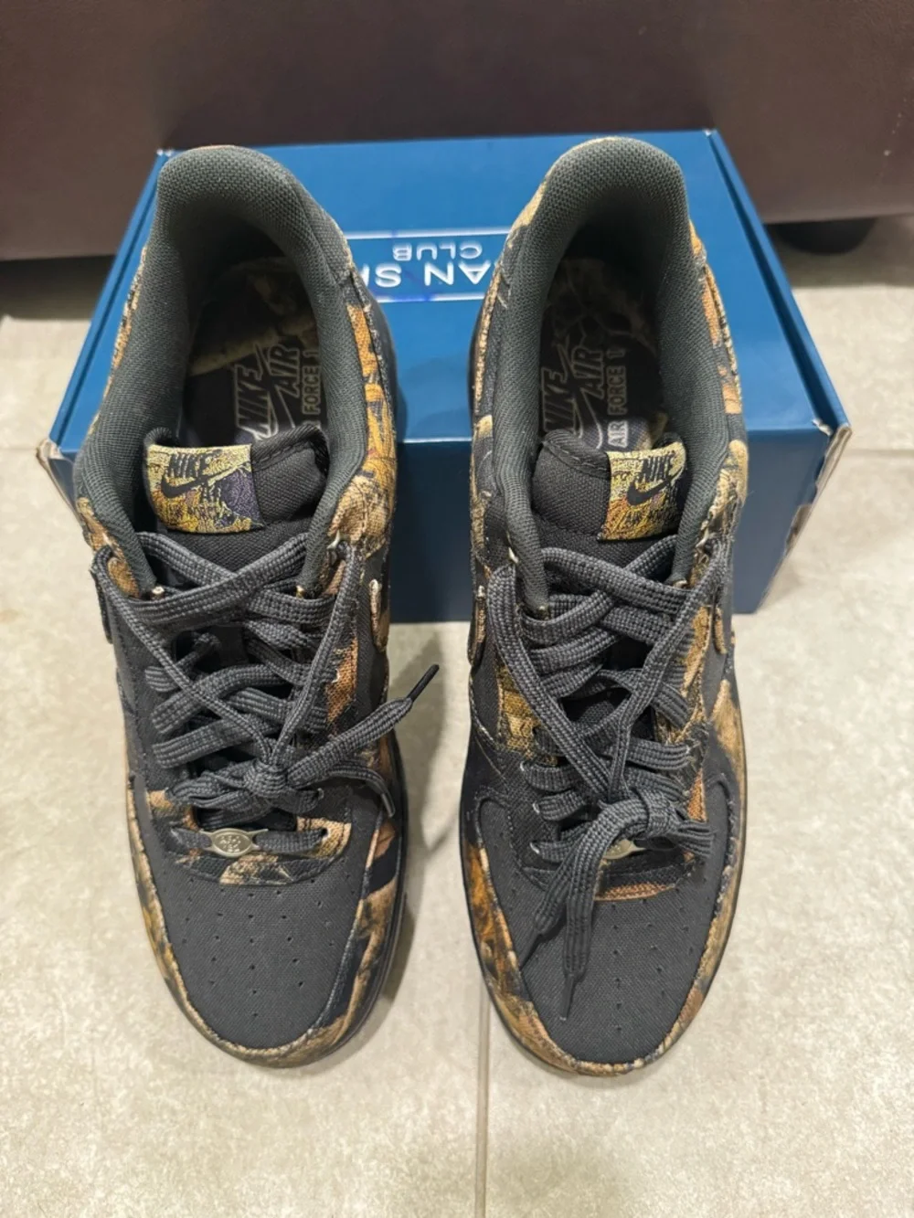Size 12 - Realtree x Nike Air Force 1 Low Black Camo - Picture 6 of 7
